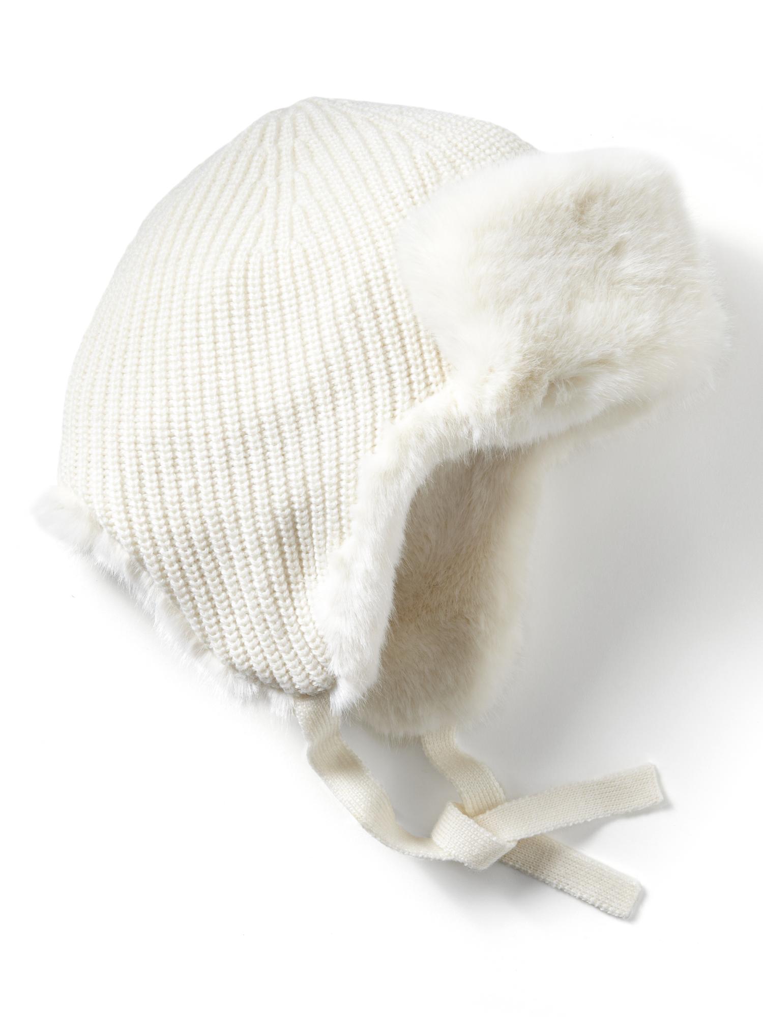 Faux-fur lined trapper hat