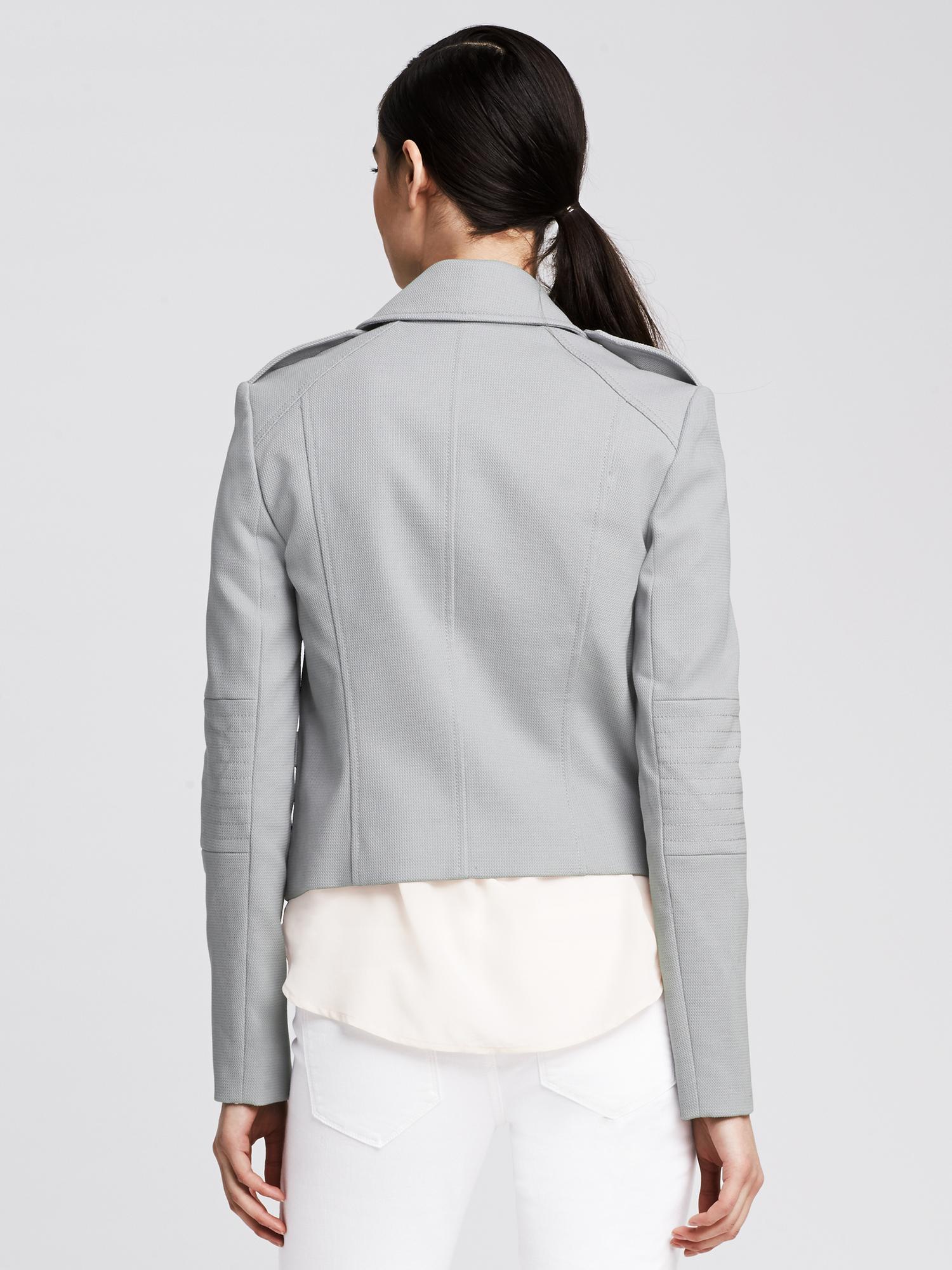 Gray Cotton Moto Jacket