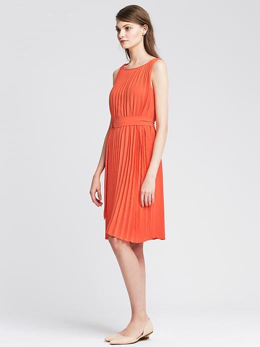 Pleated Tie-front Dress Pleated Tie-front Dress