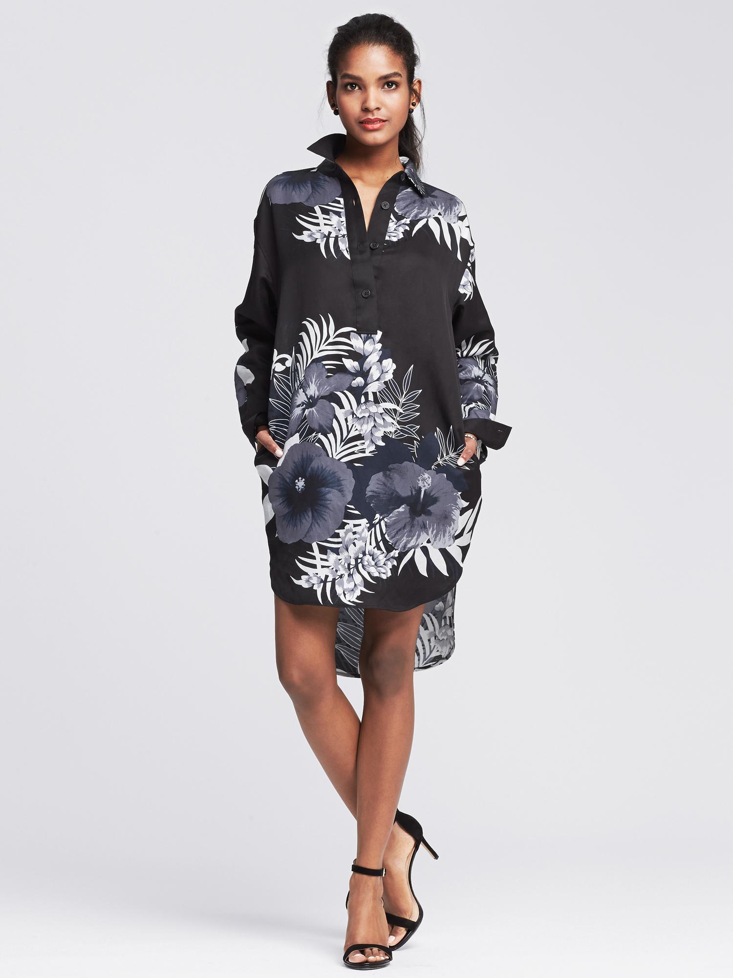 Heritage Floral Popover Dress Banana Republic