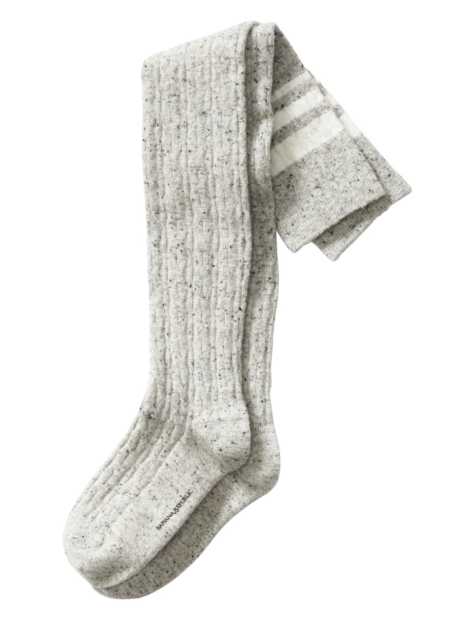 Cable Stripe Over-the-Knee Sock
