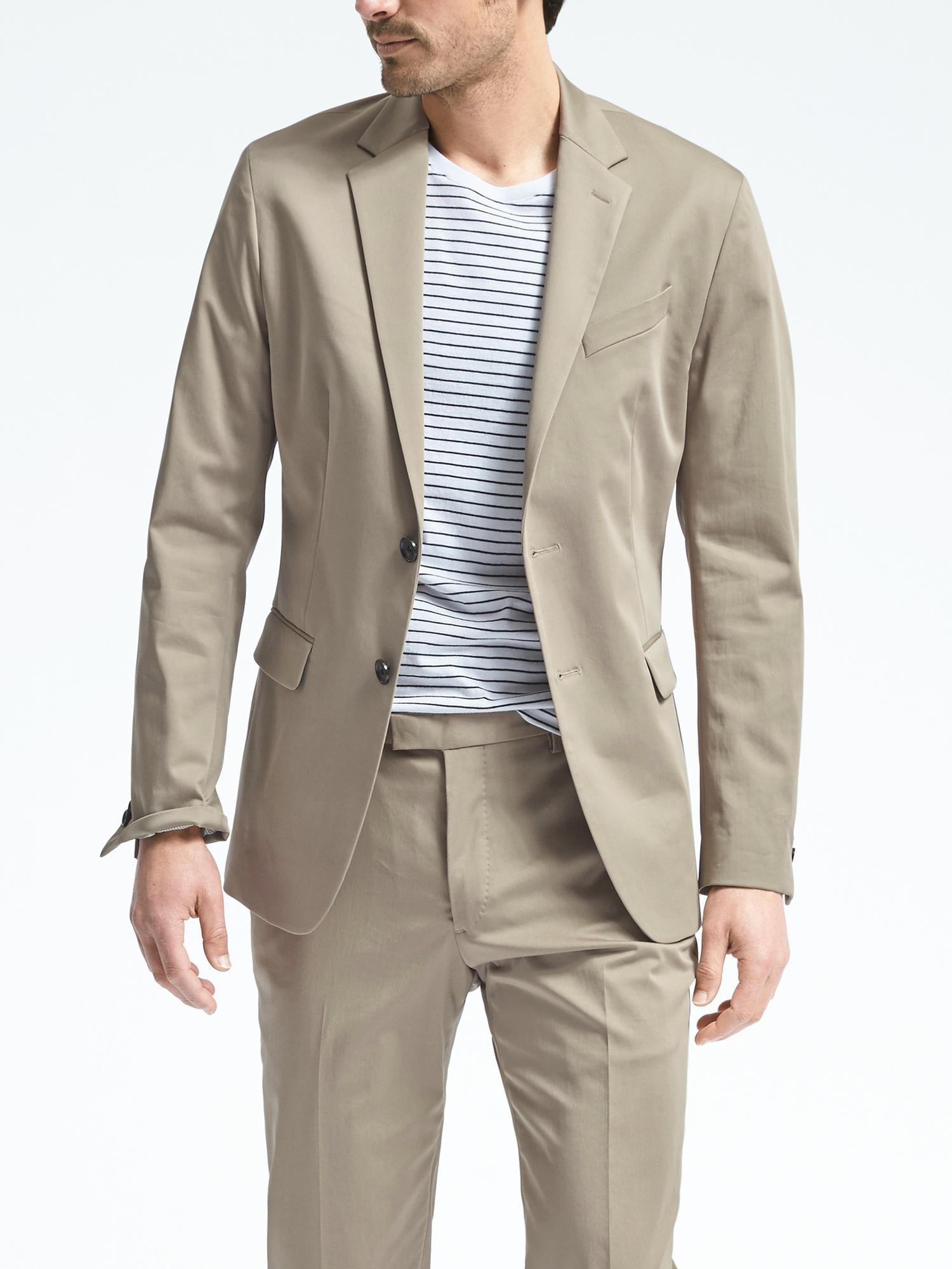 Slim Stretch Cotton Solid Suit Jacket