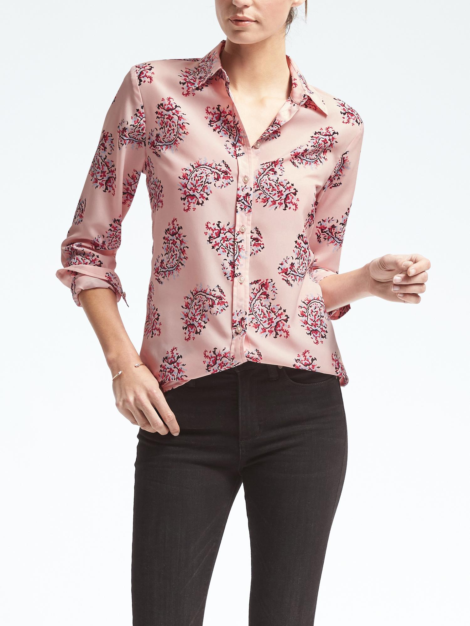 Easy Care Dillon-Fit Pink Paisley Shirt