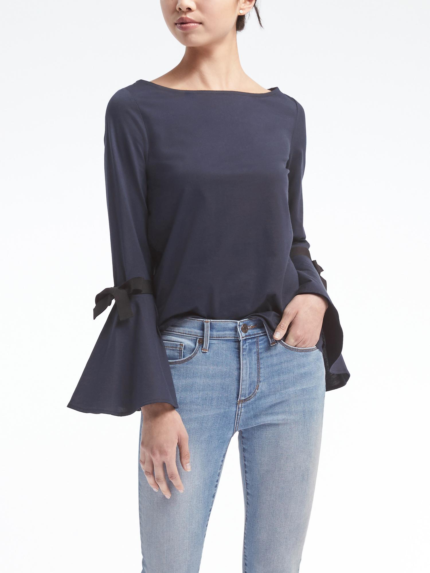 Bow Bell-Sleeve Top