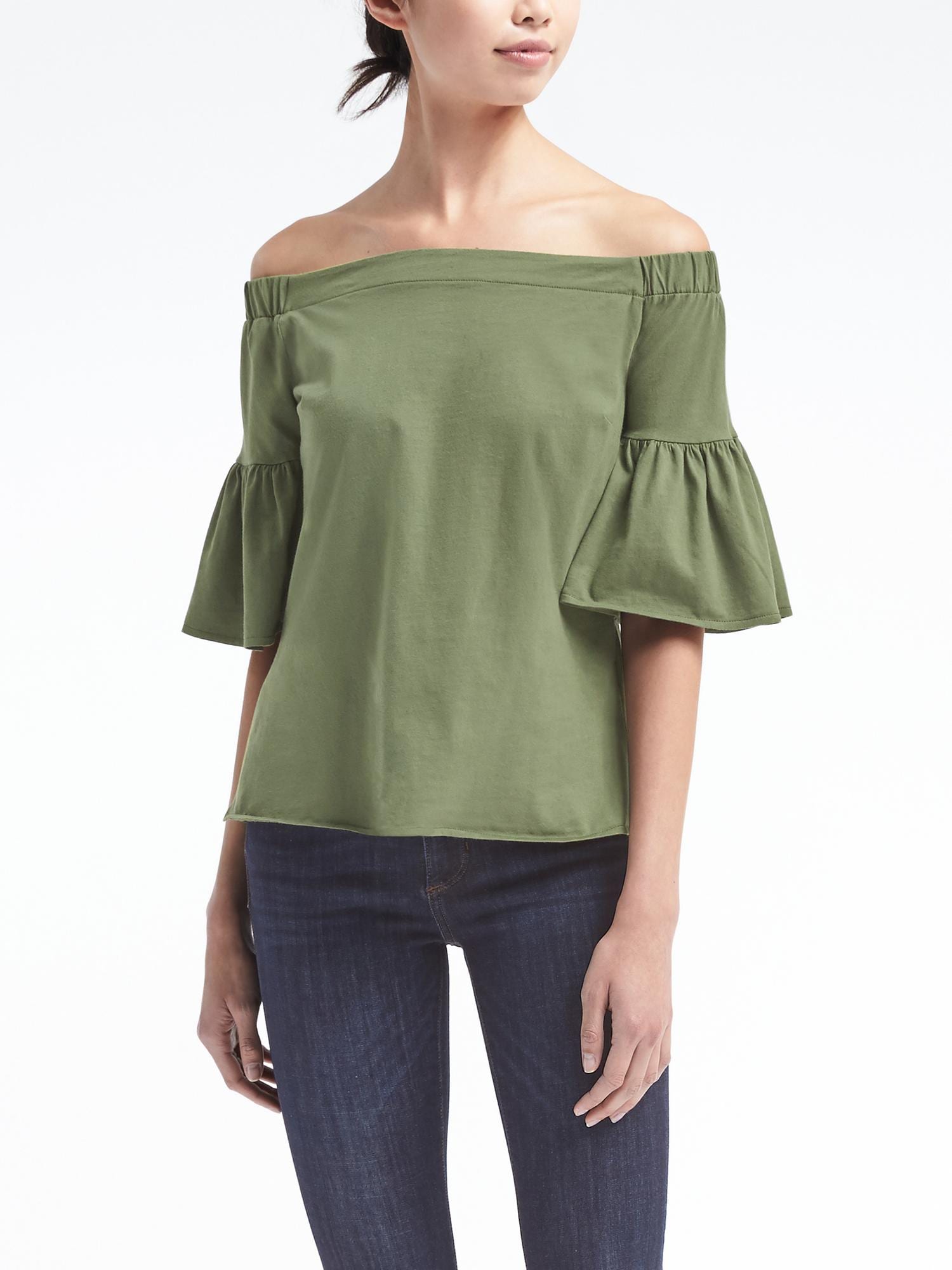 Off-the-Shoulder Bell-Sleeve Top