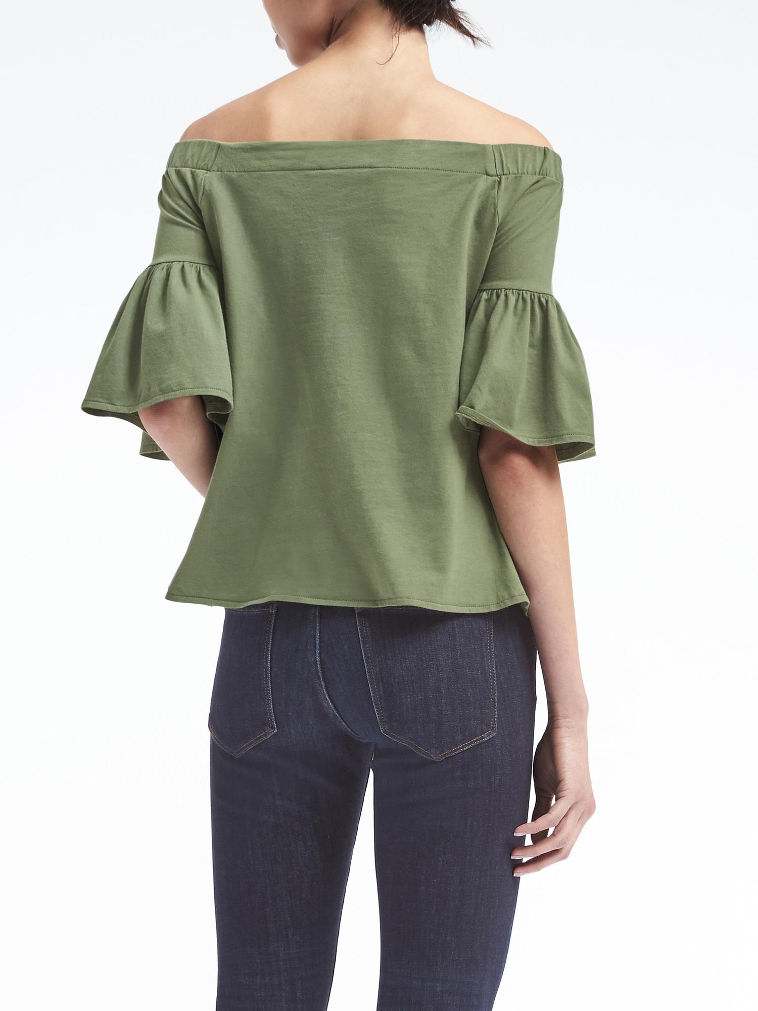 Off-the-Shoulder Bell-Sleeve Top