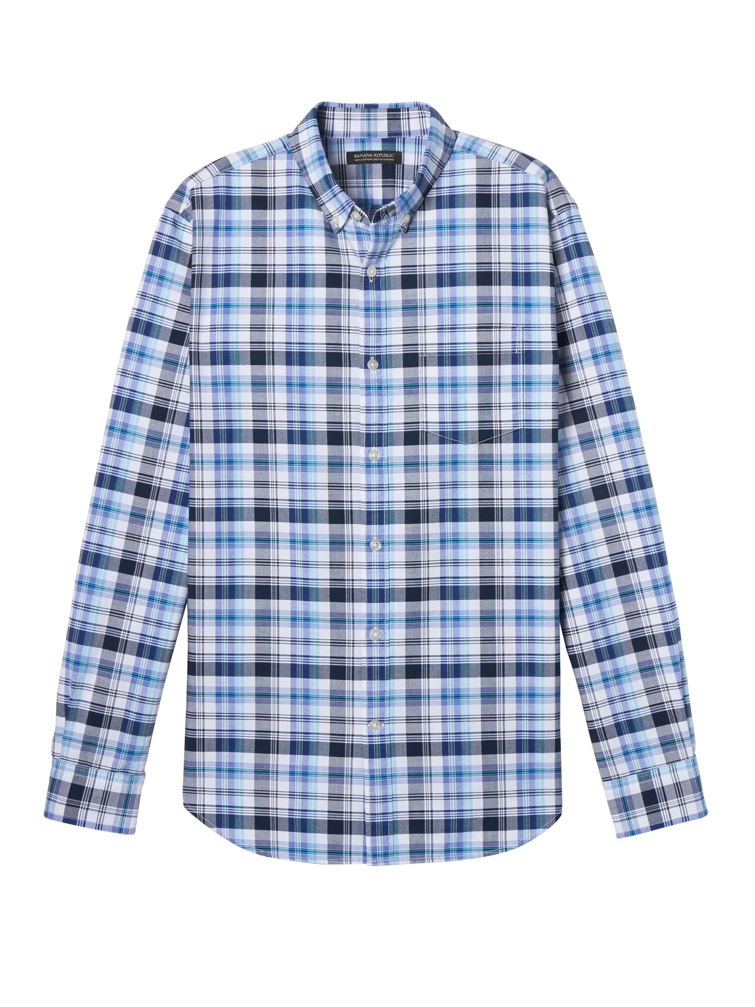 Grant Slim-Fit Cotton-Stretch Plaid Oxford Shirt