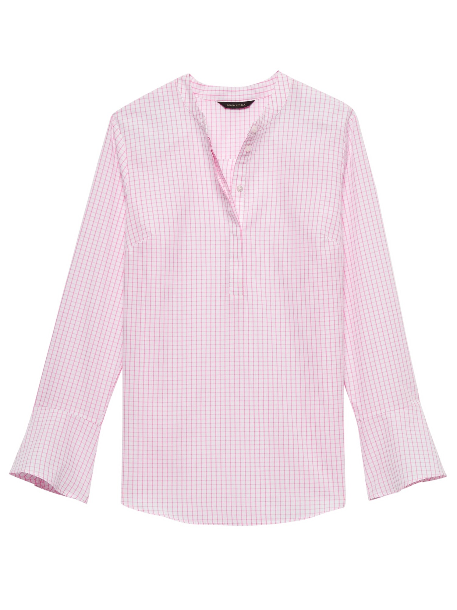 Gingham Flounce-Cuff Popover