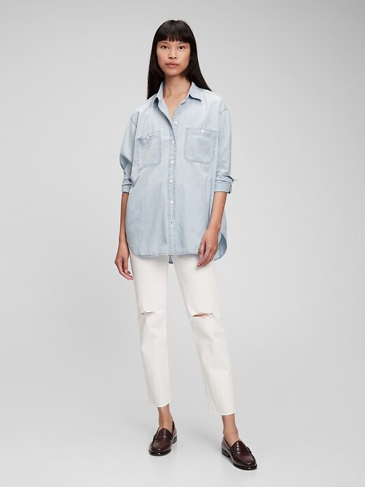 Women's Slim Fit Chambray Shirt