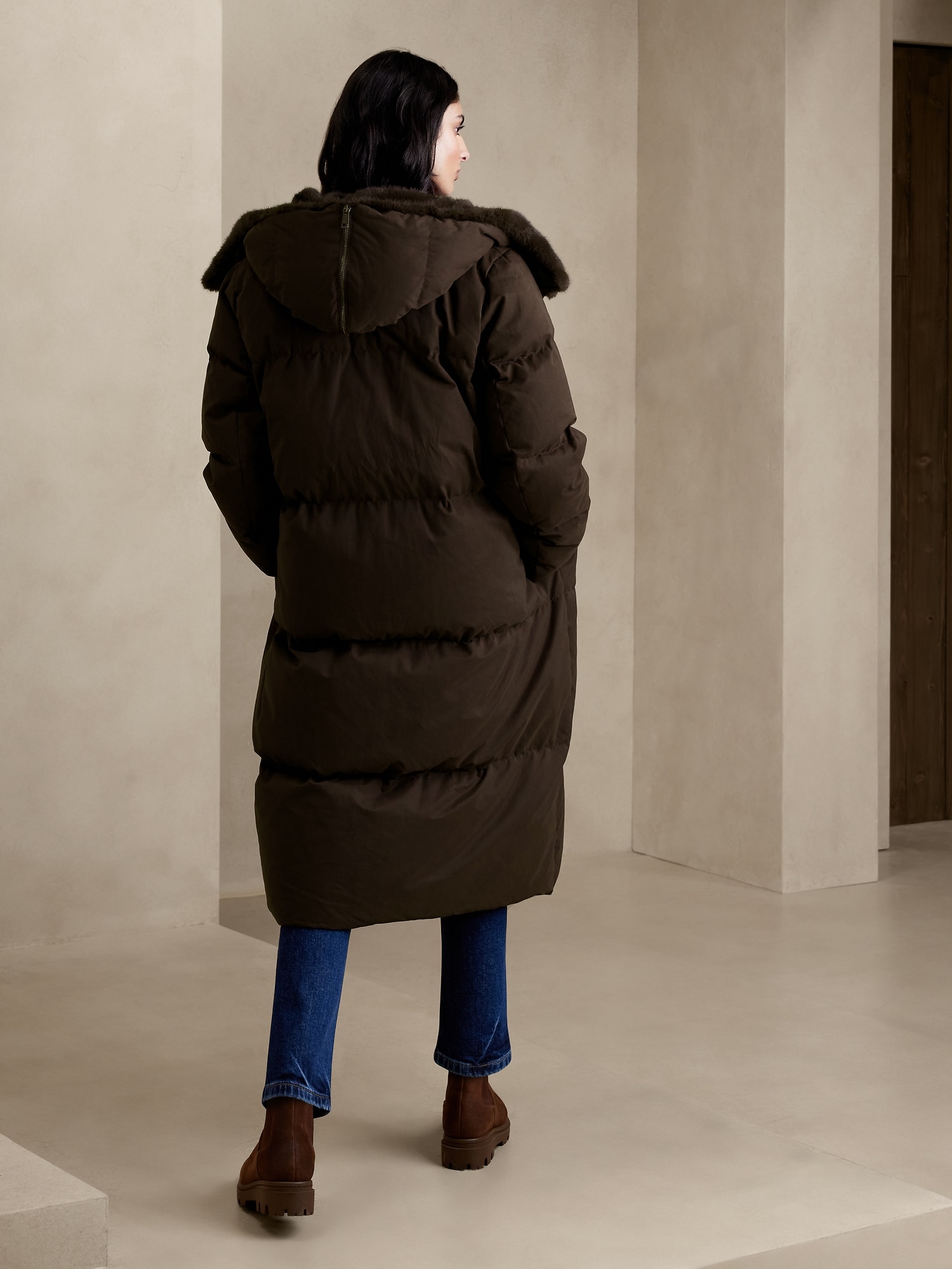 Lowri Oversized Puffer Coat Banana Republic