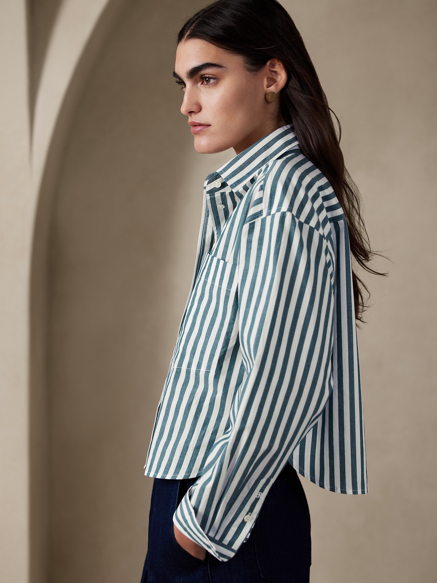 The Boxy Cropped Shirt Banana Republic