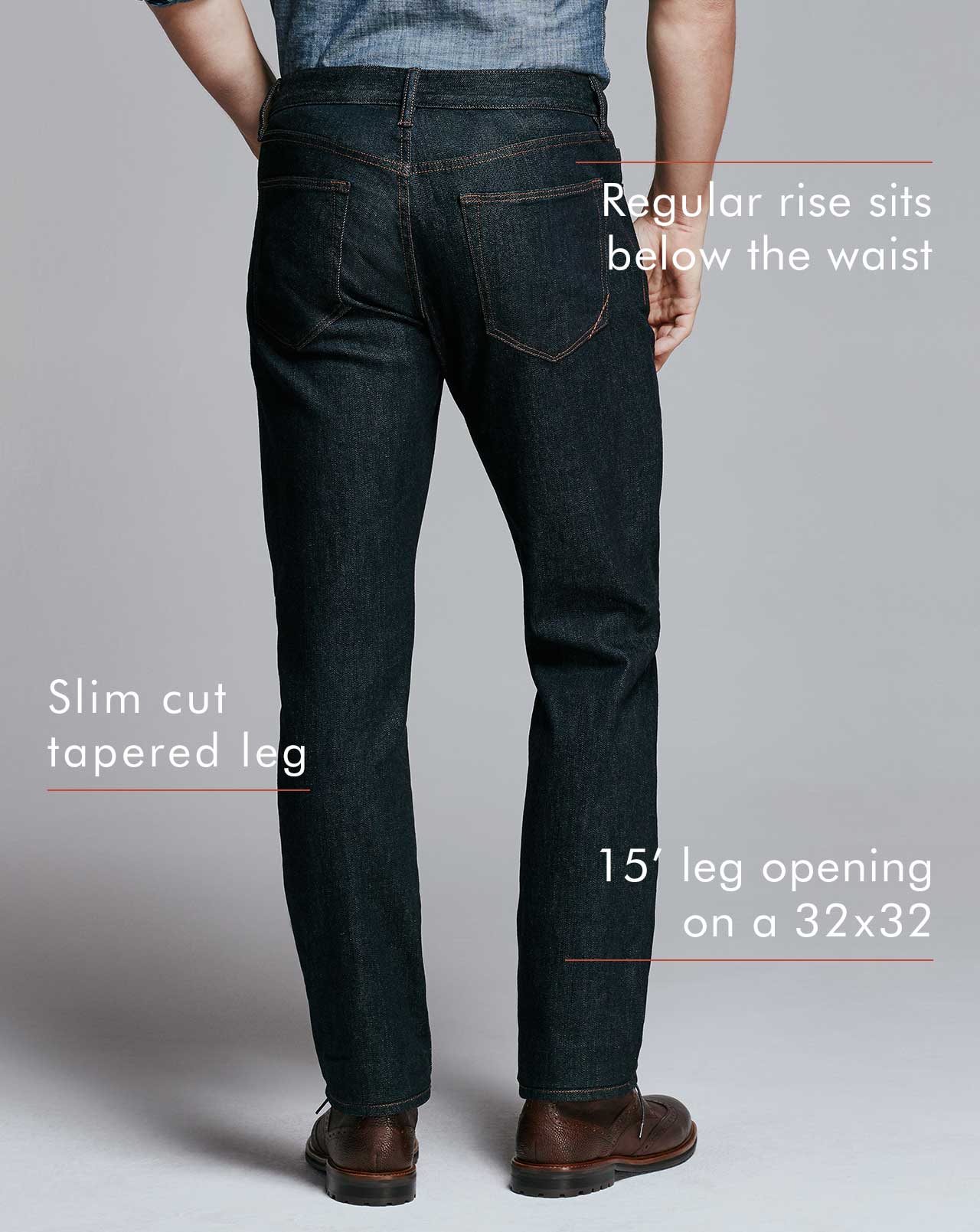 slim fit denim side