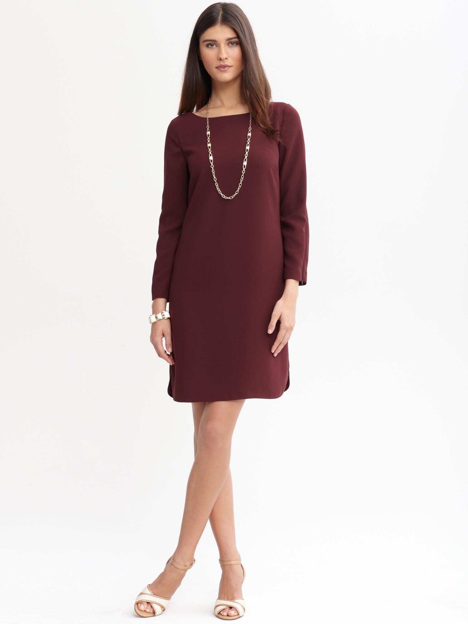 Burgundy crepe dress