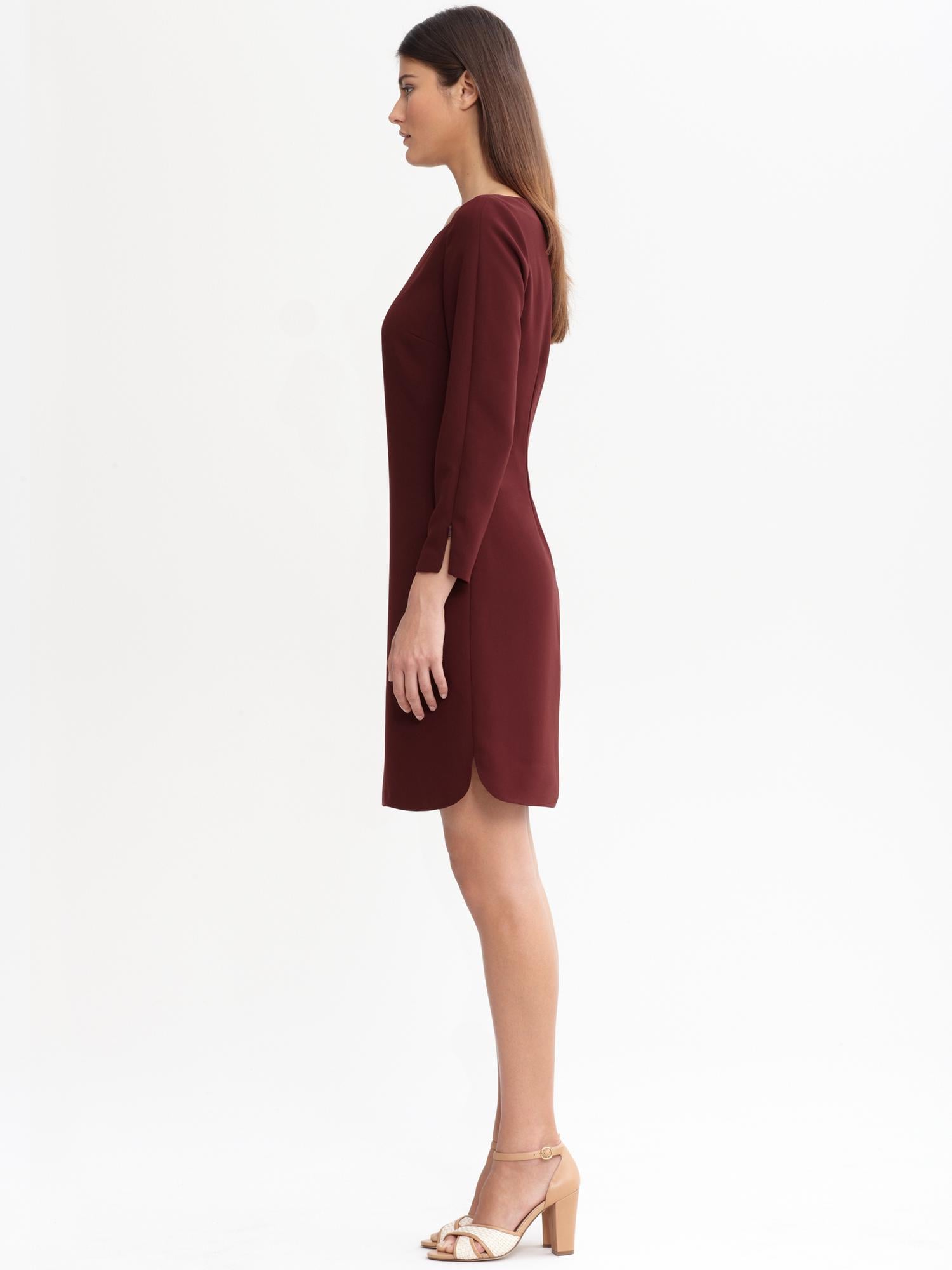 Burgundy crepe dress Banana Republic