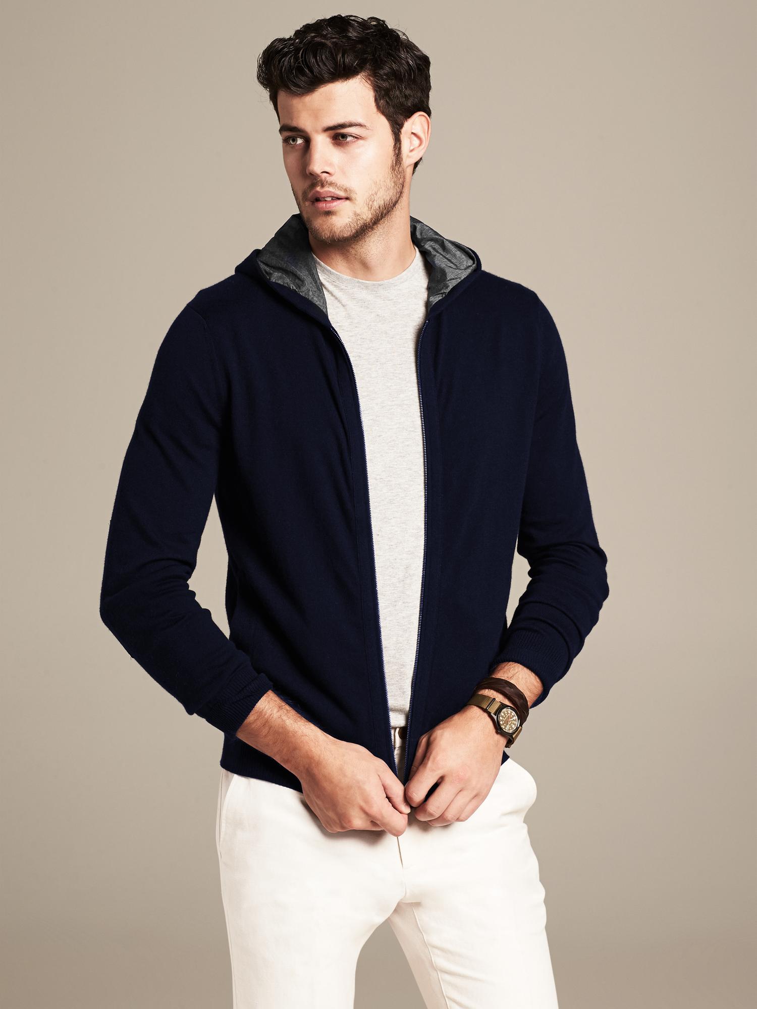 Hooded FullZip Sweater Jacket Banana Republic