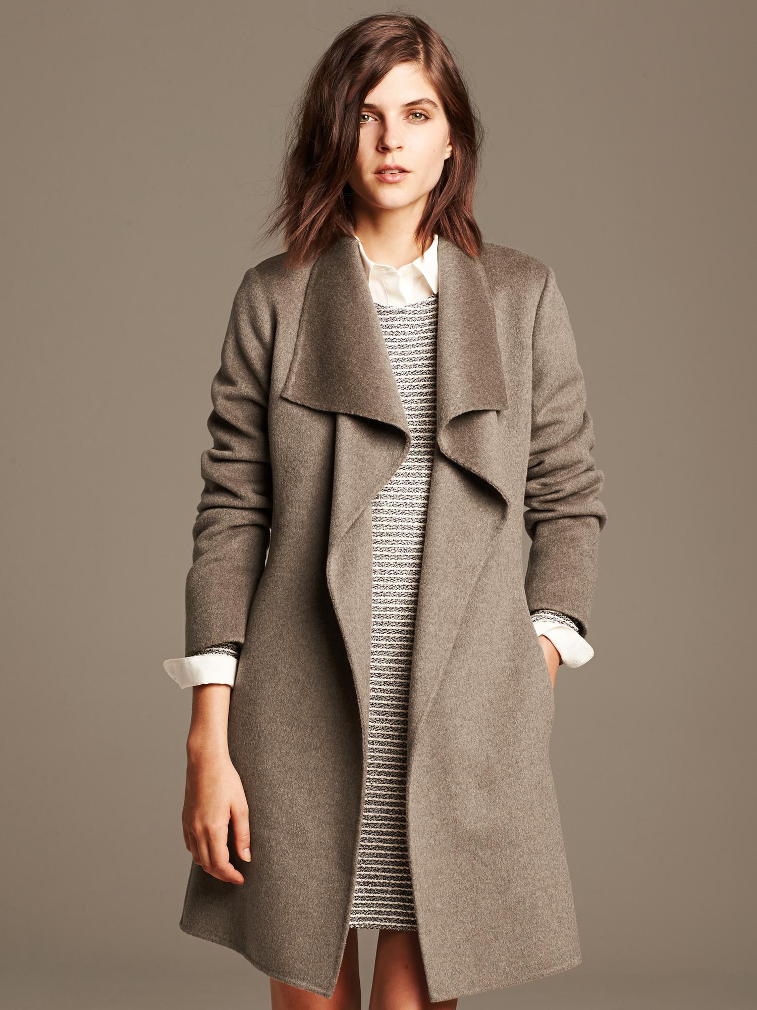 Draped sale collar coat