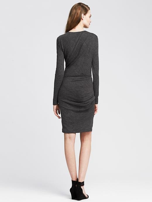 Ruched Gray Jersey Dress Banana Republic