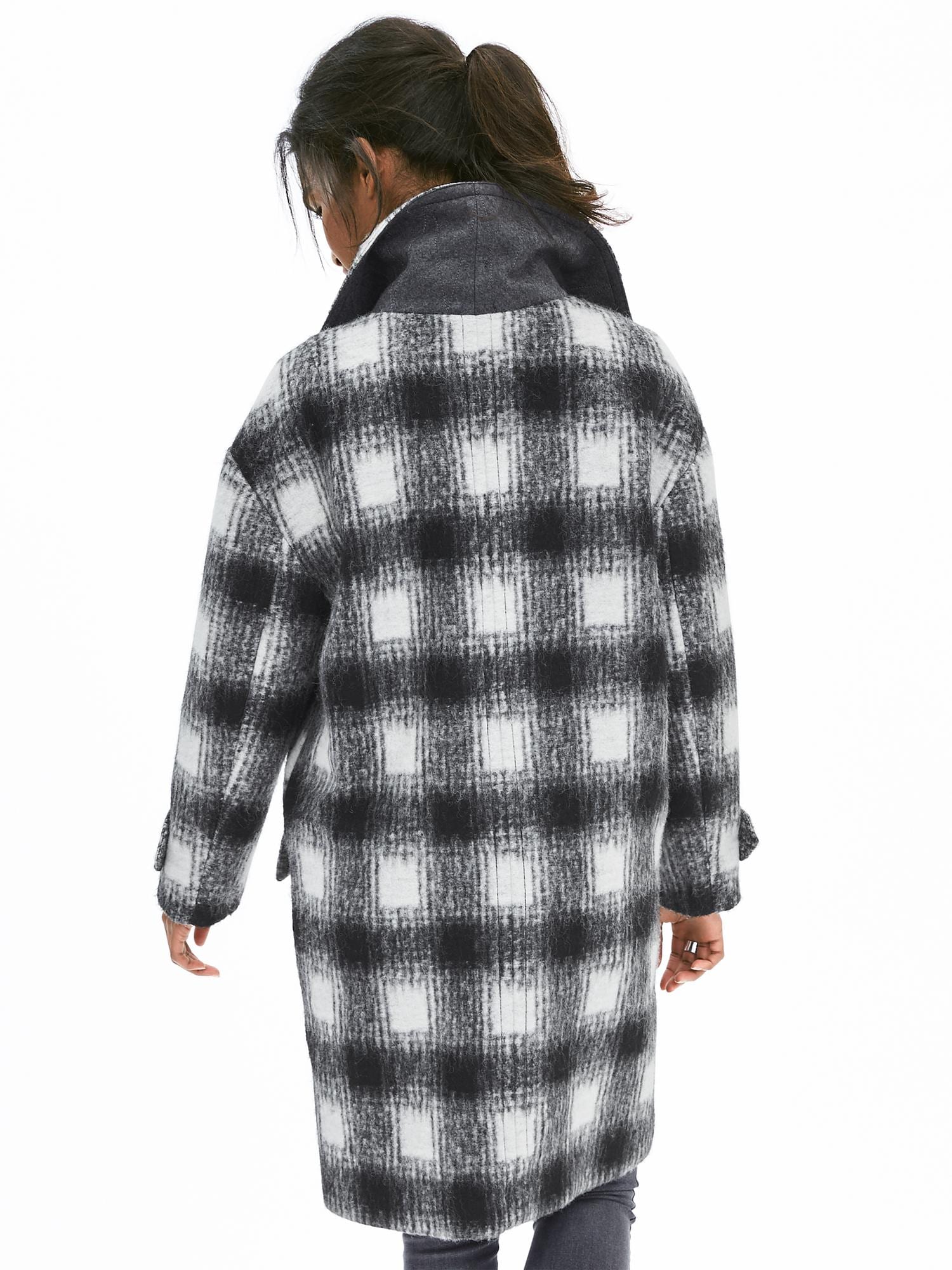 Plaid Double-Breasted Coat