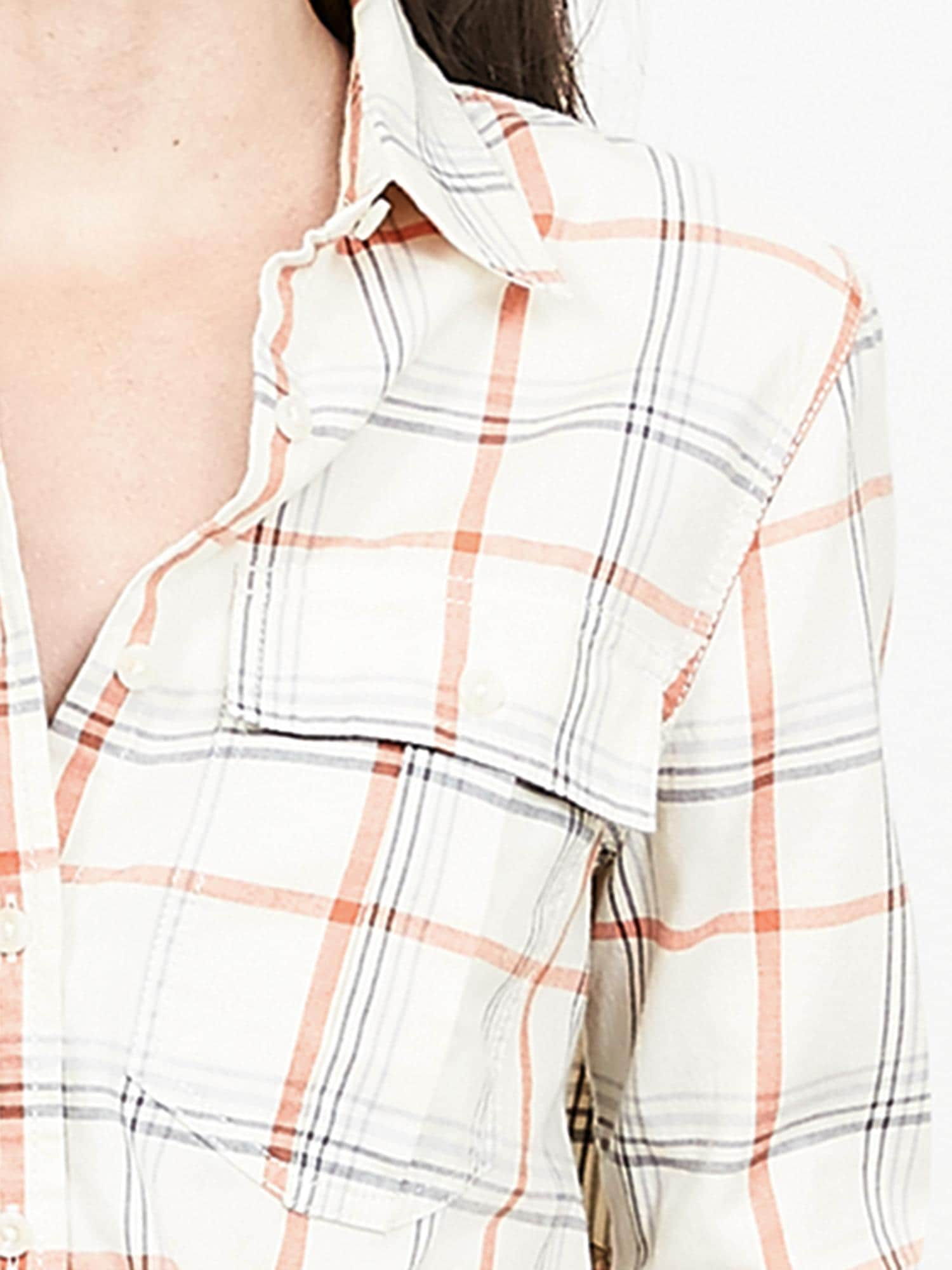 Soft-Wash Open Plaid Shirt