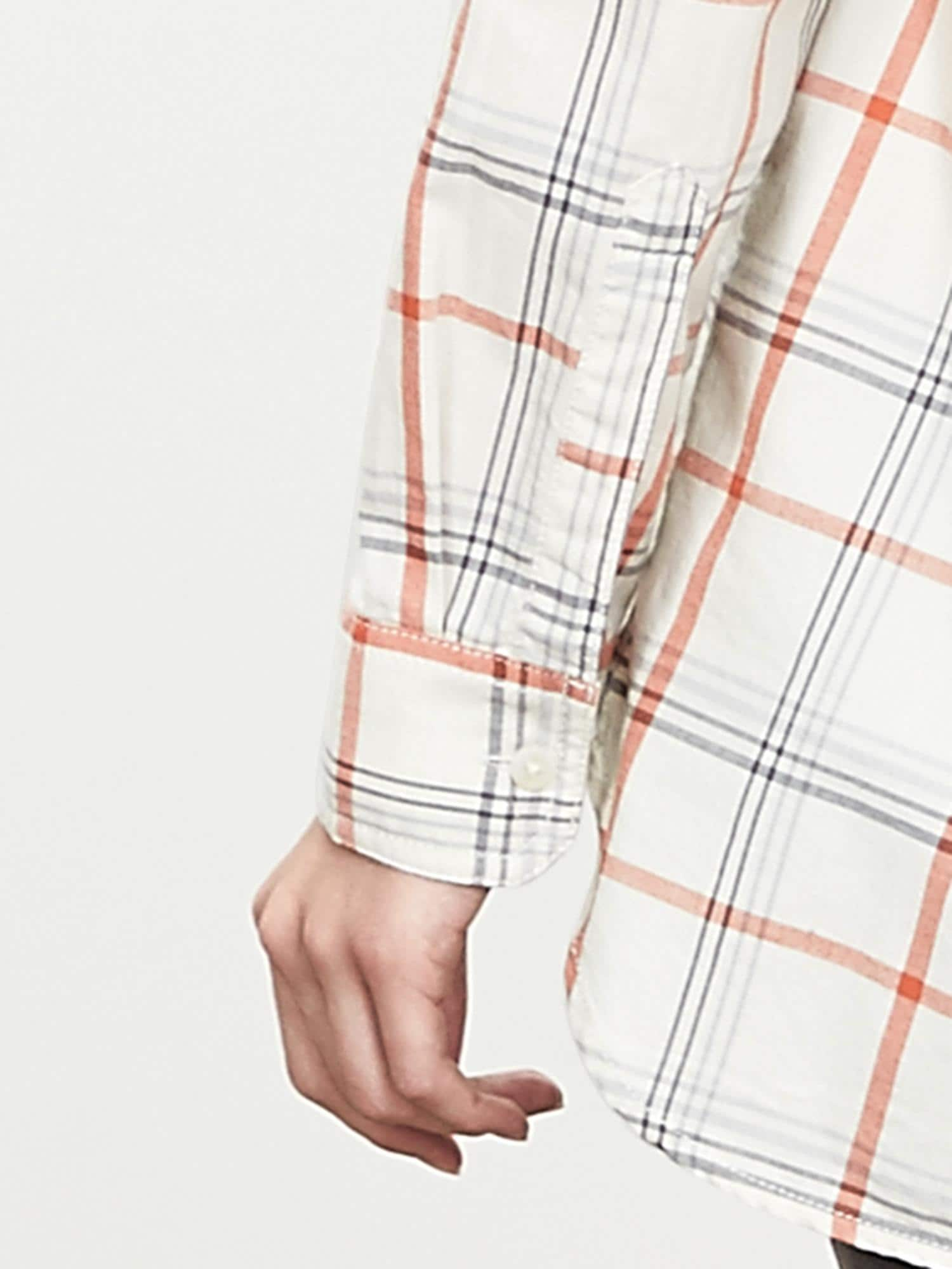 Soft-Wash Open Plaid Shirt