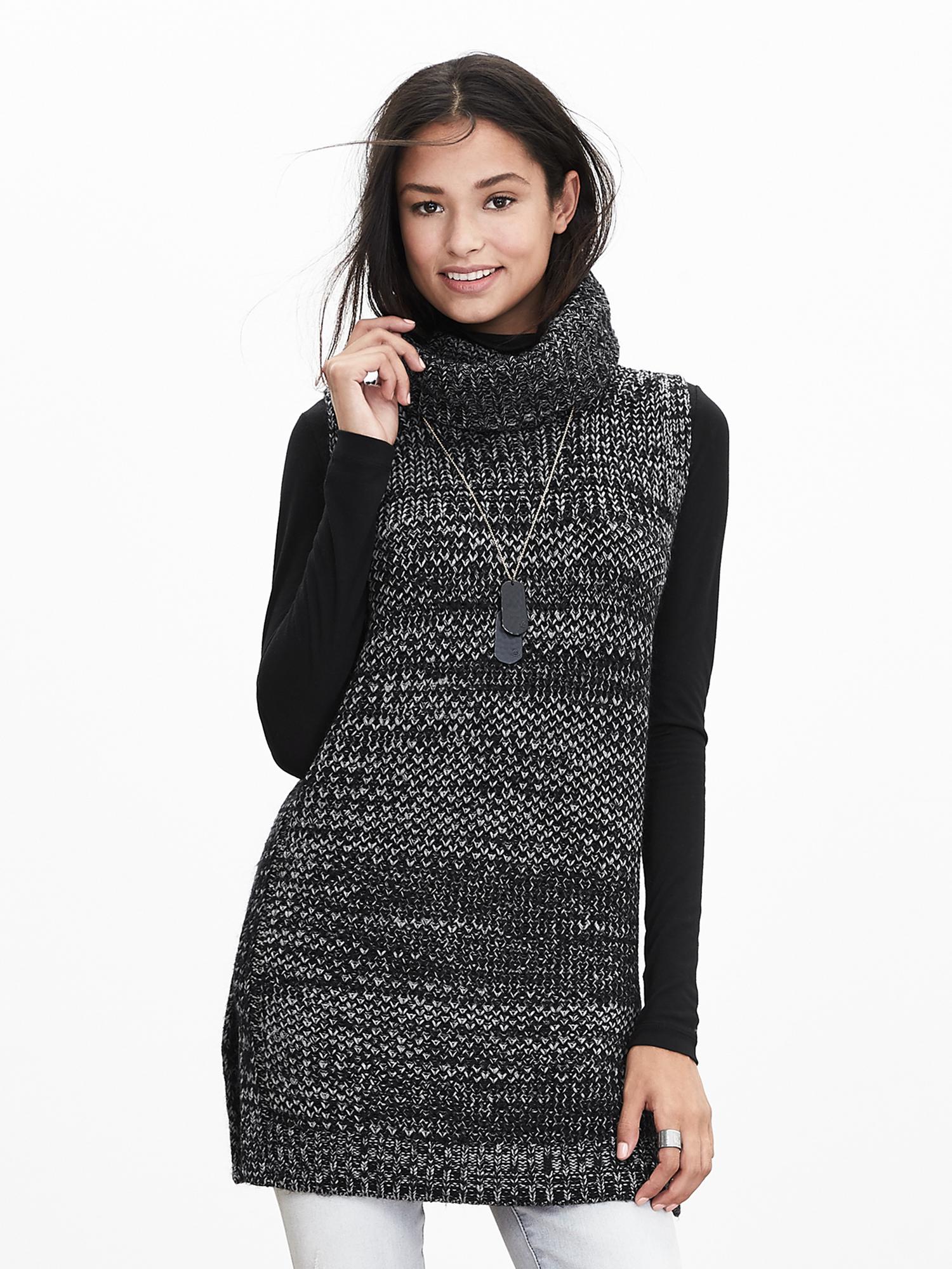 Sleeveless Turtleneck Sweater Tunic Banana Republic
