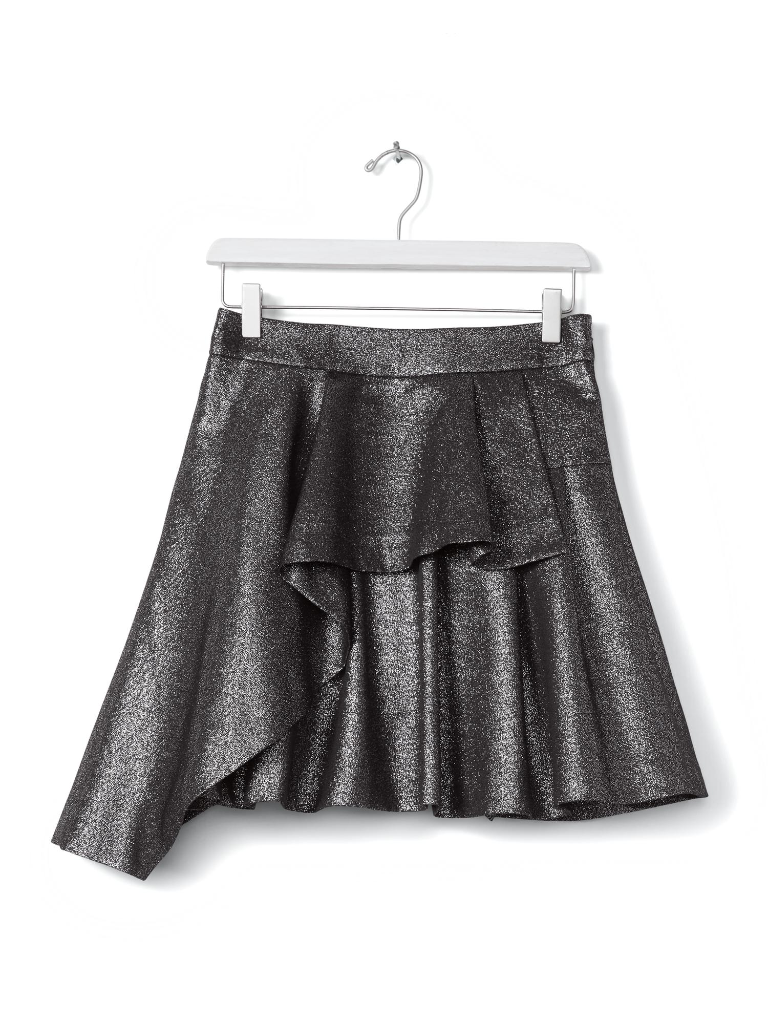 BR Monogram Metallic Pleat Skirt