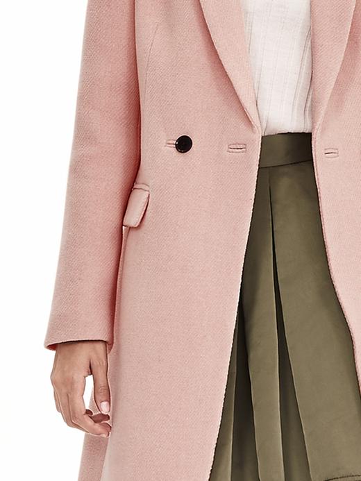 Pink Double-Breasted Coat | Banana Republic