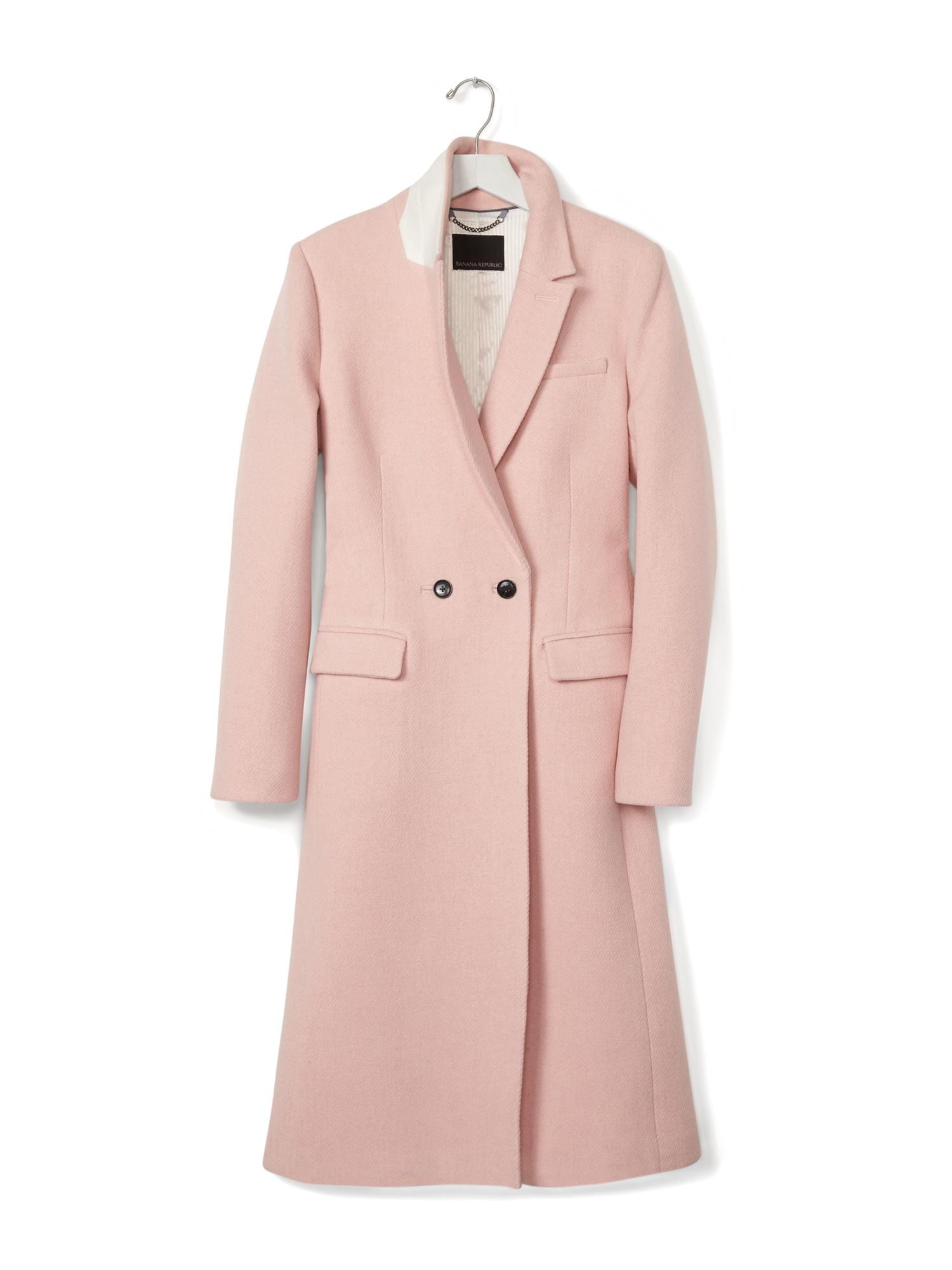 Pink double deals breasted coat