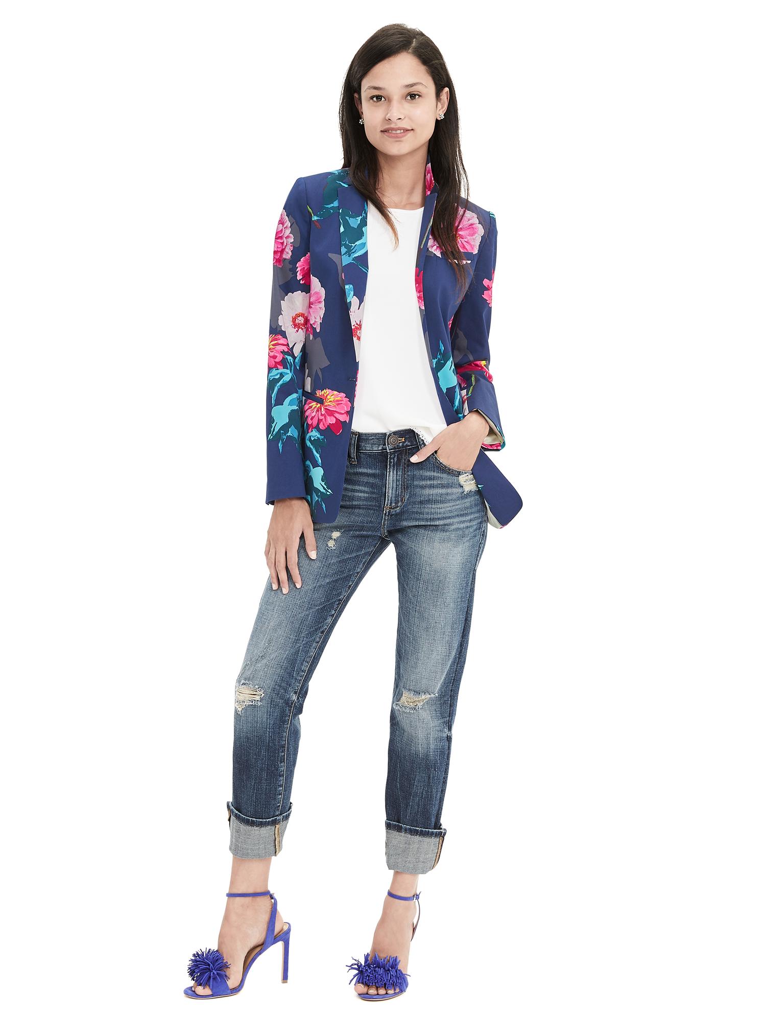 Gerber Daisy One-Button Blazer