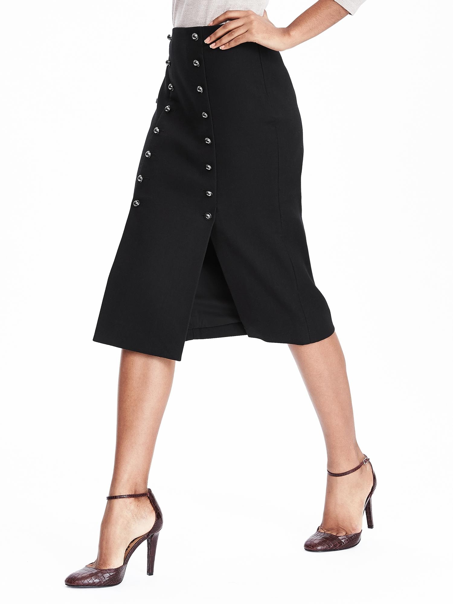 Heritage Buttoned Midi Skirt