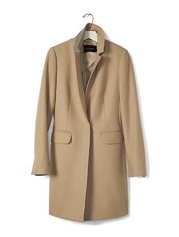Melton Wool Buttoned Top Coat | Banana Republic