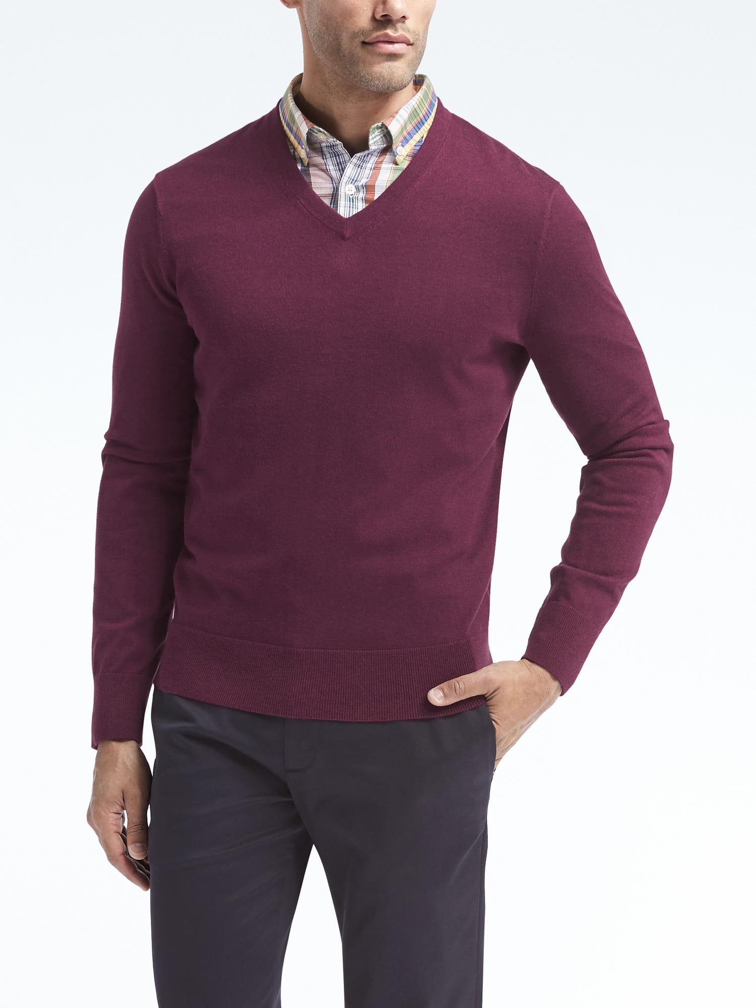 Men's silk cotton on sale sweater