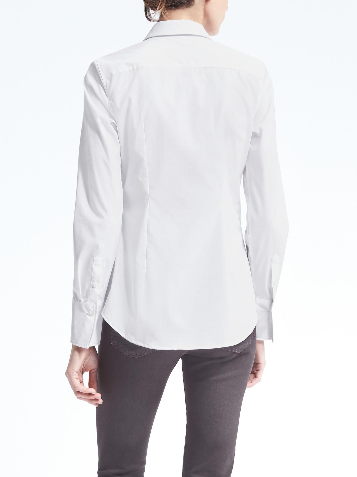 Petite Riley Tailored-Fit Super-Stretch Shirt