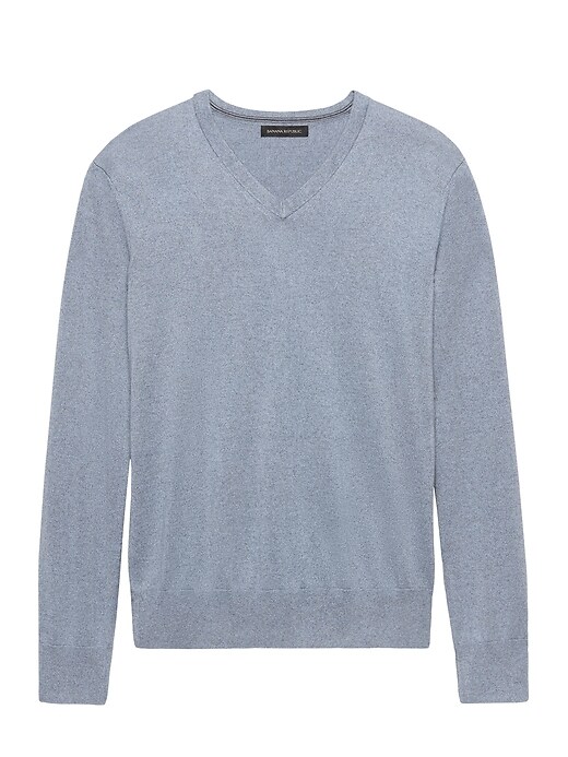 Lightweight Cotton Cashmere V-Neck Sweater