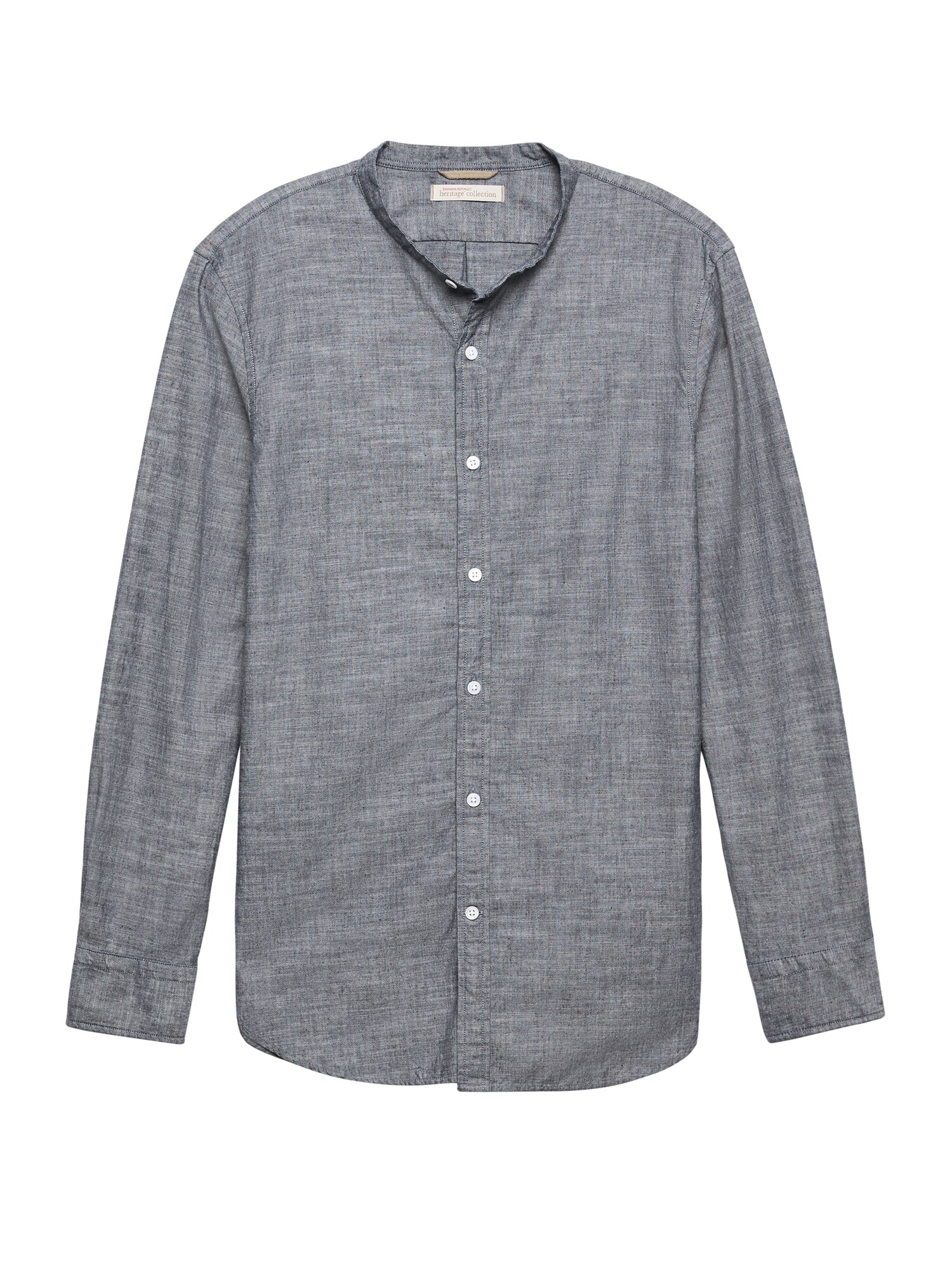 Heritage Grant Slim-Fit Chambray Banded-Collar Shirt