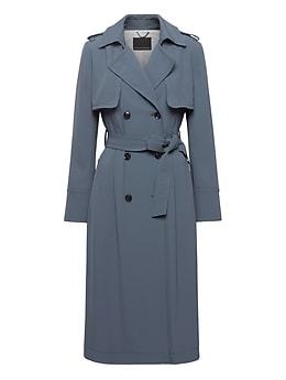 Pleated back trench on sale coat