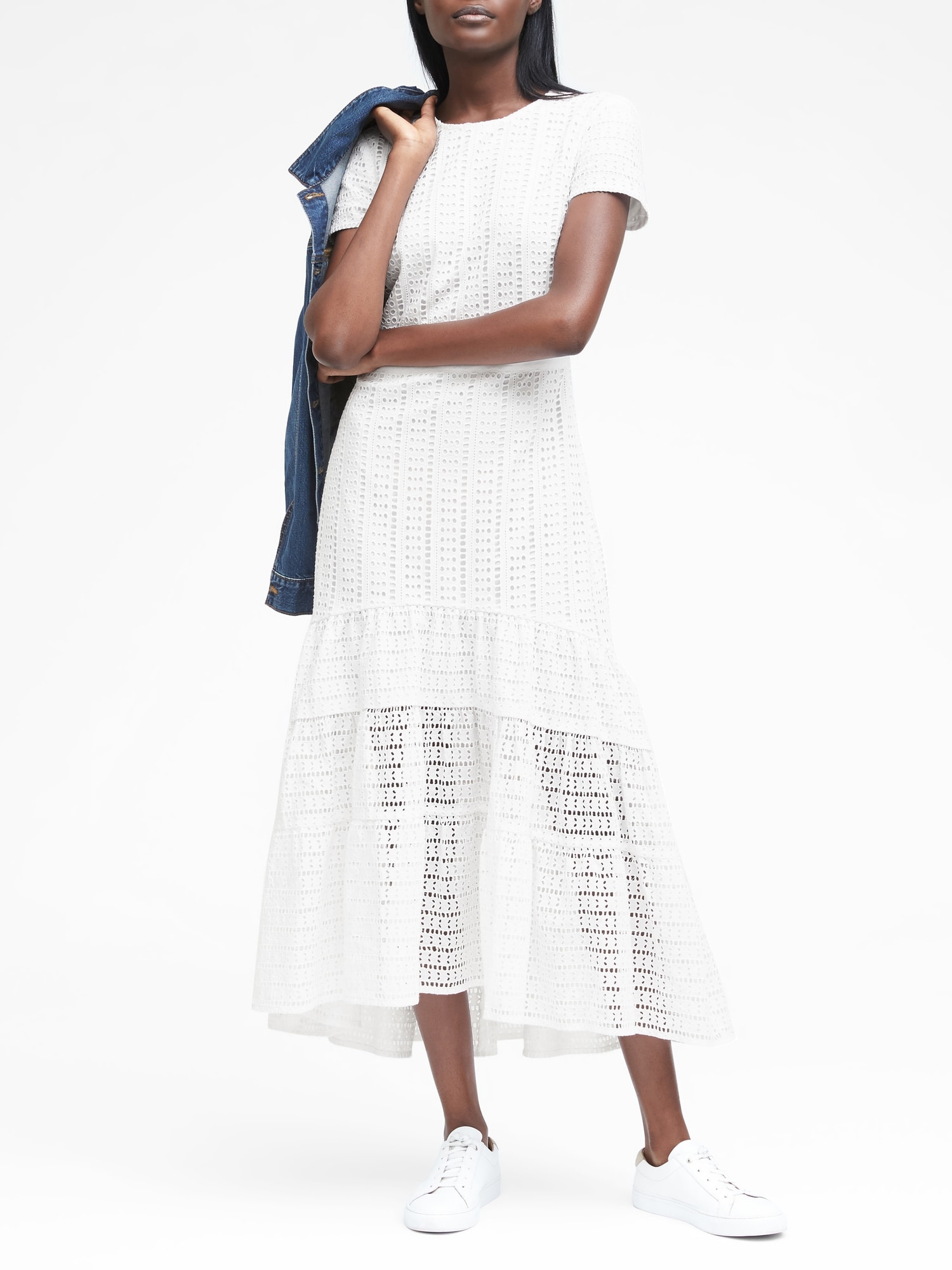 Banana republic eyelet store midi dress