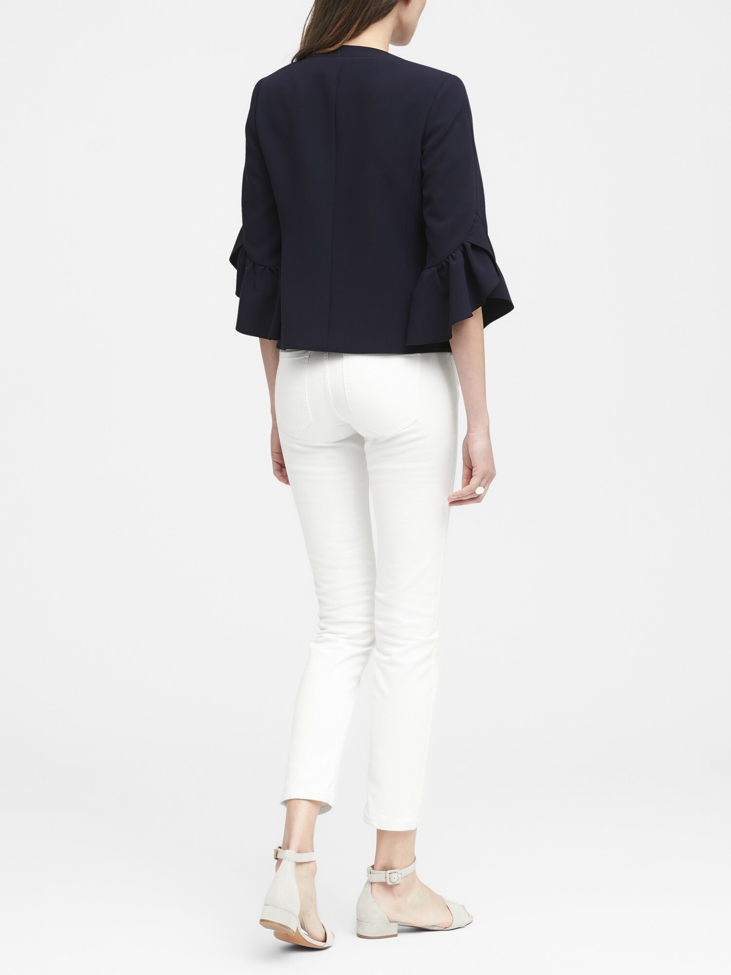 white bell sleeve jacket