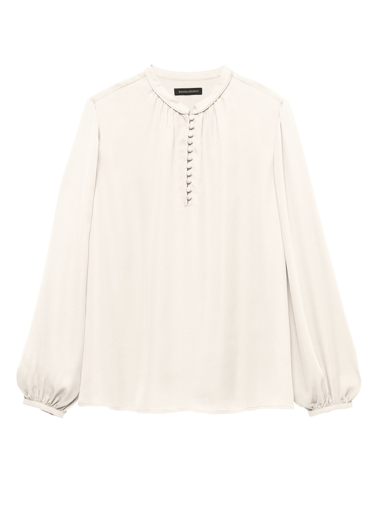 Button-Front Poet-Sleeve Top | Banana Republic