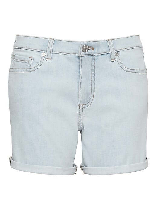 Rekucci Women's 6 inch Pull-On Chic Cuffed Jean Short - ShopperBoard