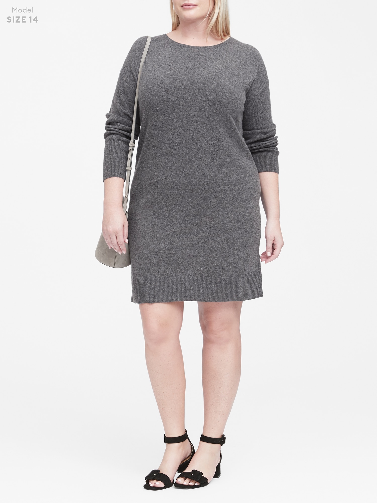 Petite Wool-Cashmere Blend Boat-Neck Sweater Dress