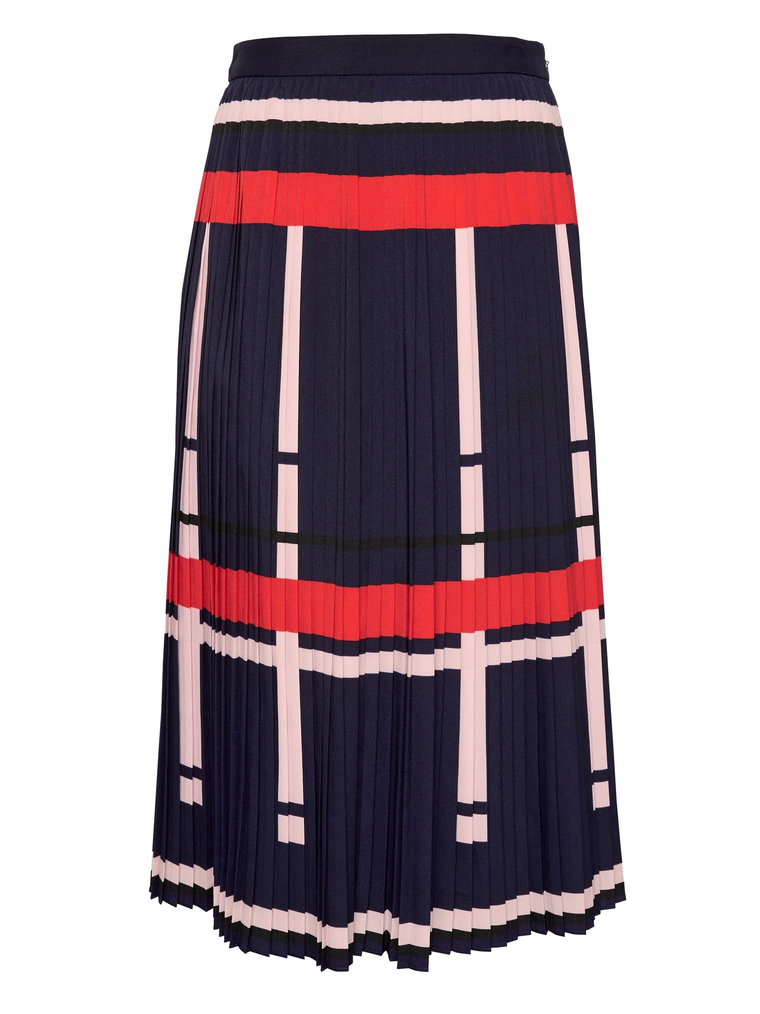 Plaid Pleated Midi Skirt