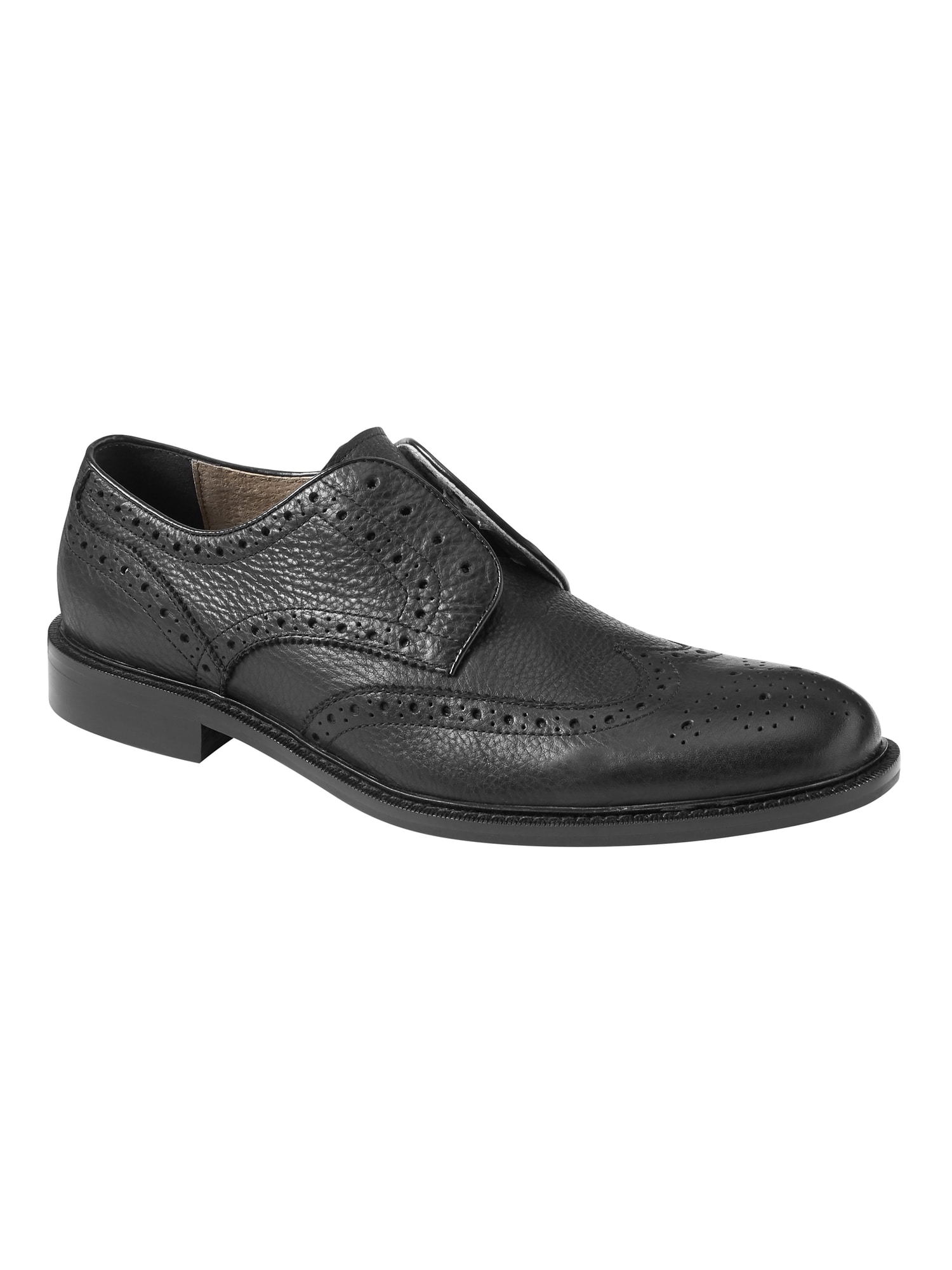 Lawsin Laceless Leather Brogue Oxford