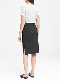 Petite Washable Italian Wool-Blend Pencil Skirt with Side Slit