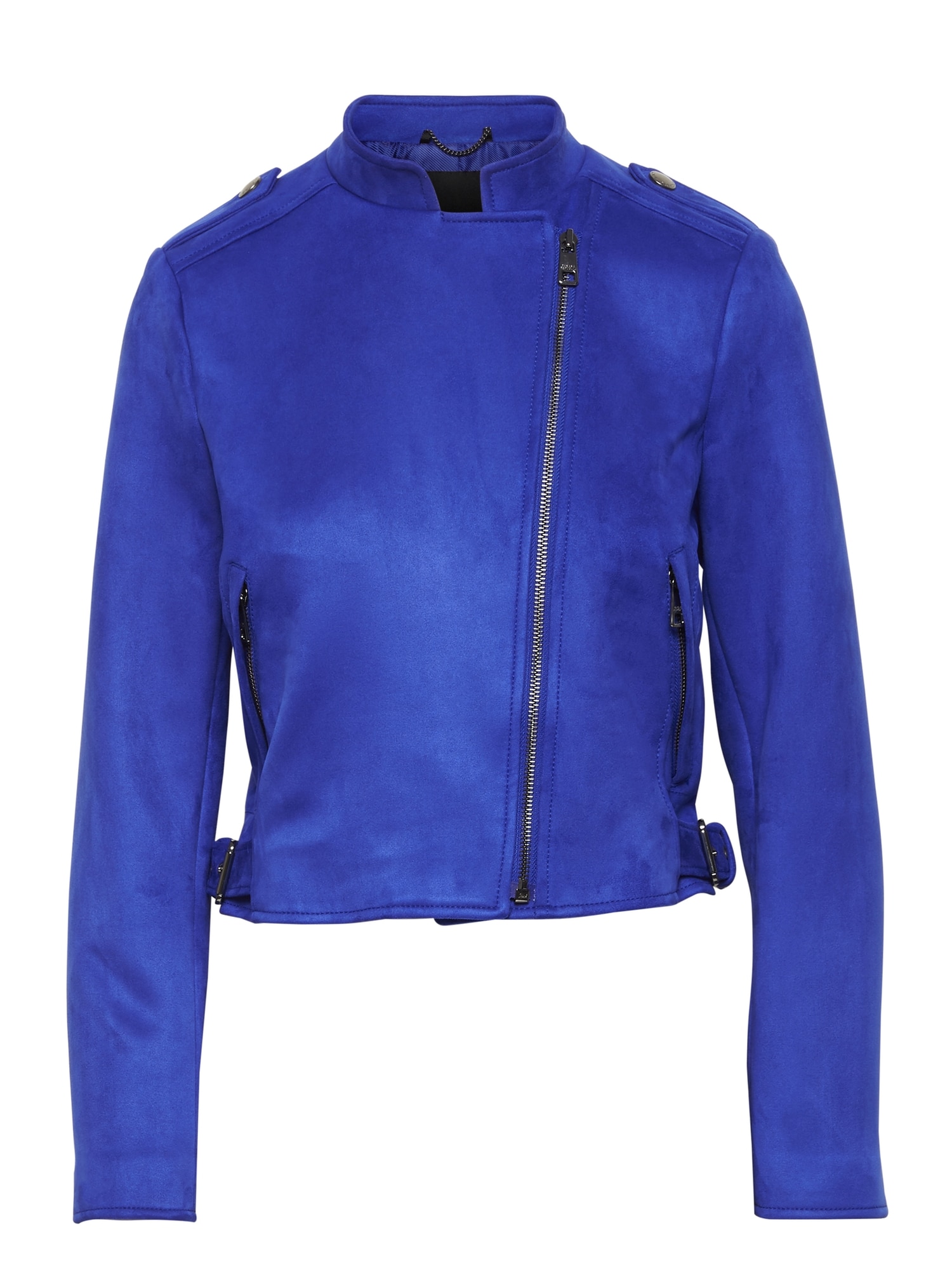 cobalt blue suede jacket