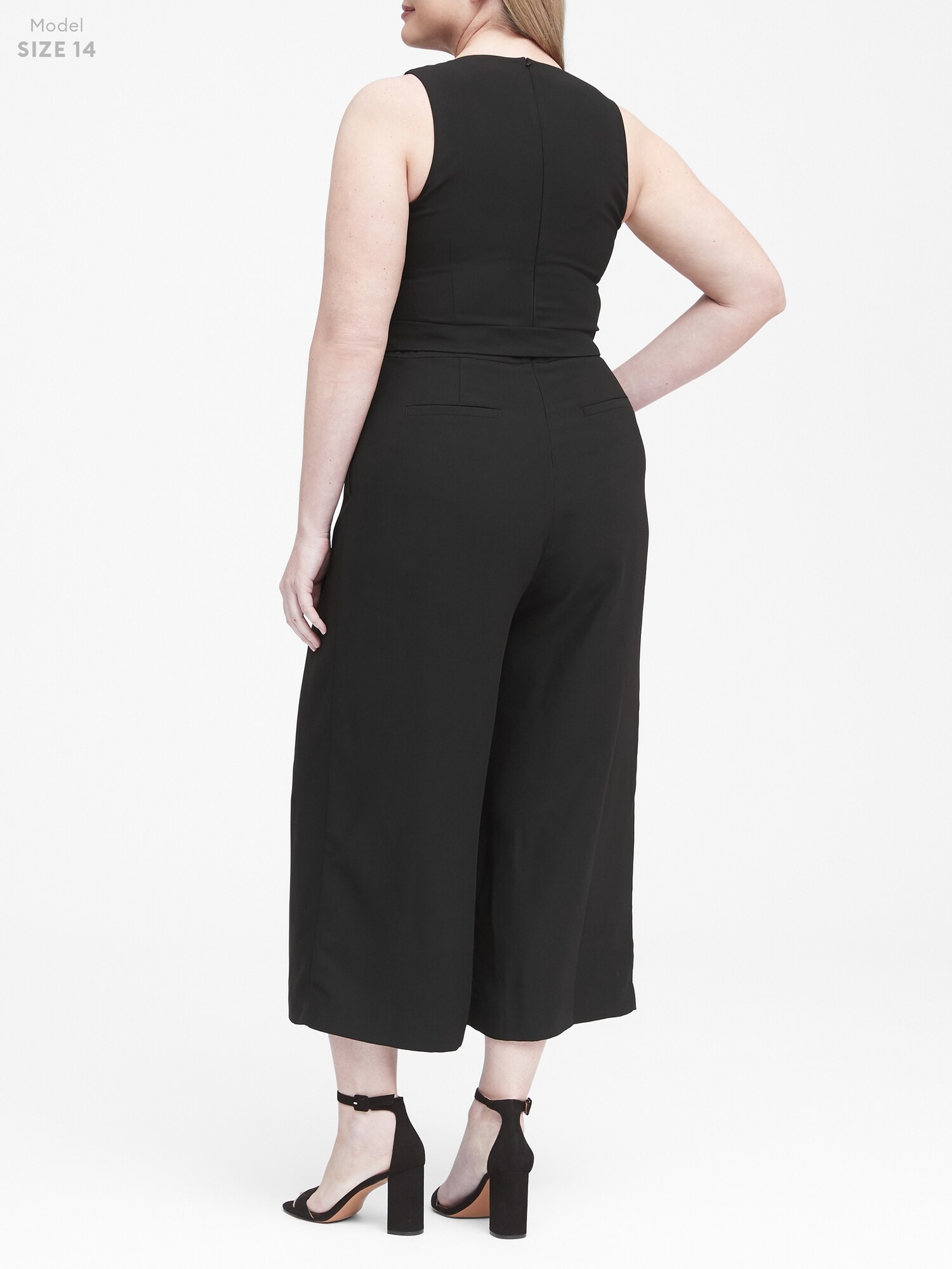 Cropped V Neck Jumpsuit Banana Republic