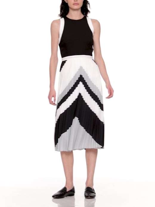 knee length dresses for ladies Plus Chevron Pleated Midi Dress  Masha's Corner Boutique