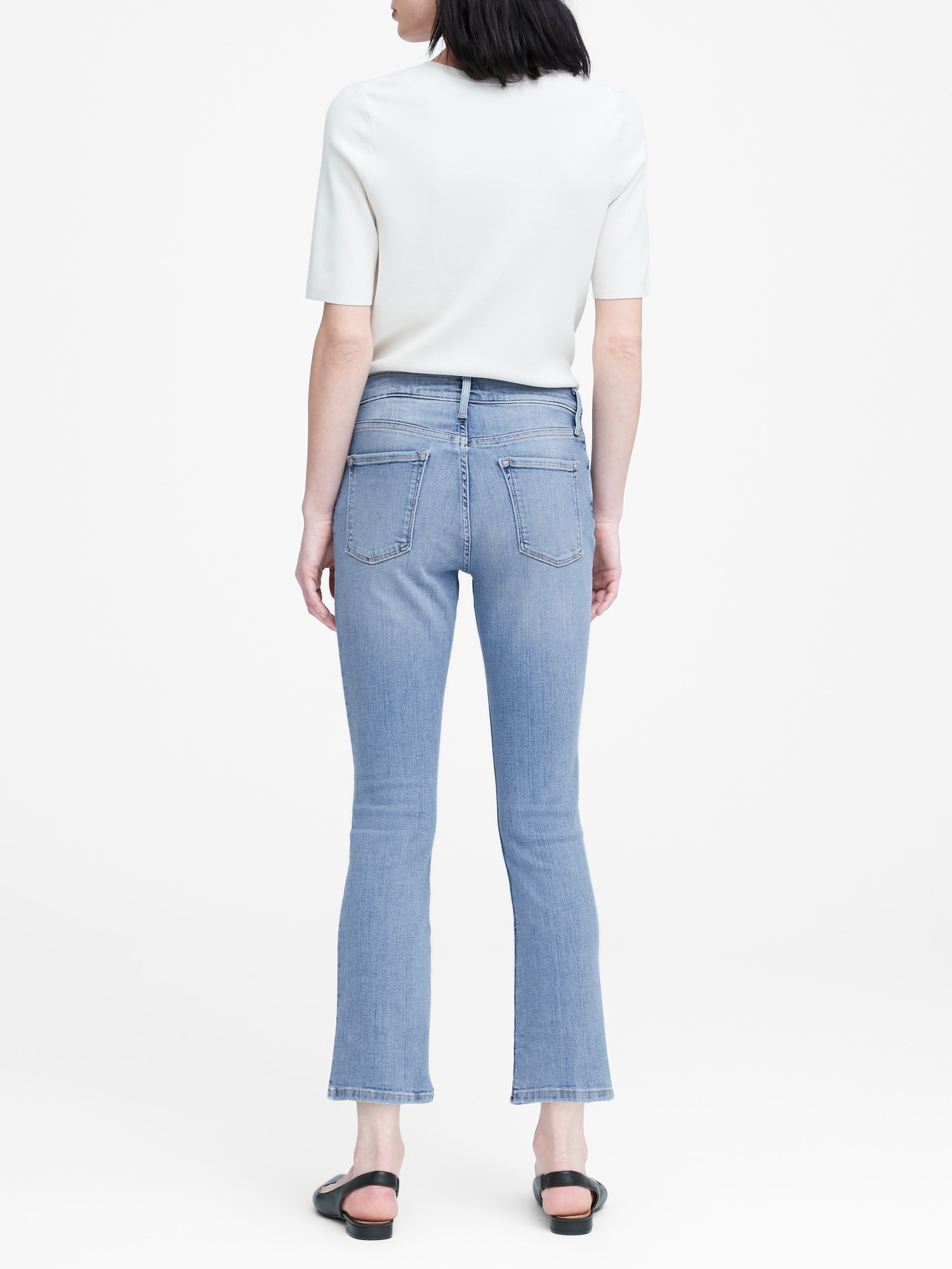 Mid-Rise Crop Flare Button-Fly Jean