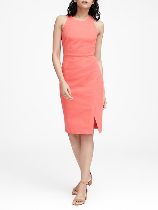 Bi Stretch Racer Neck Sheath Dress Banana Republic