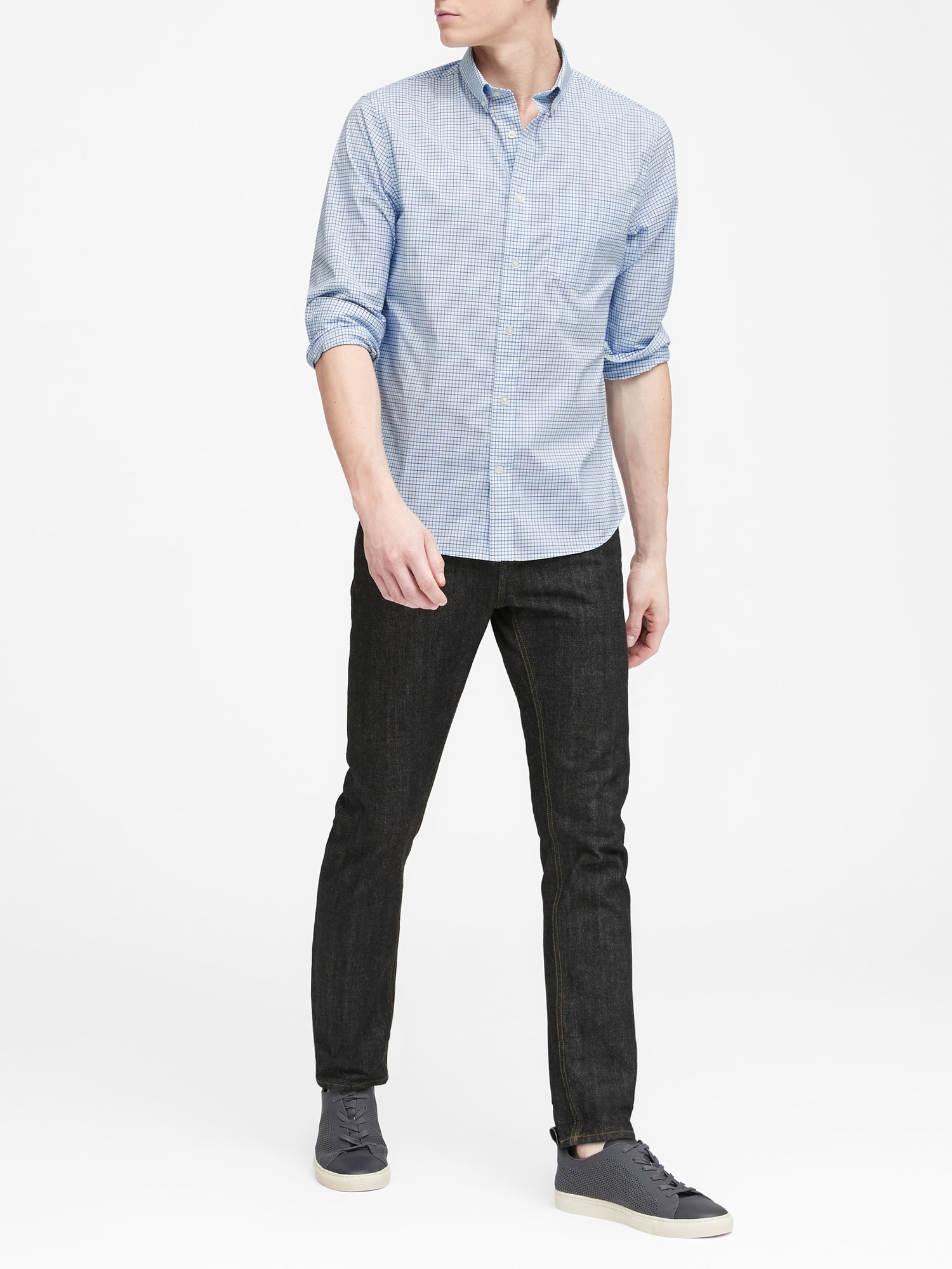 slim fit tech stretch cotton shirt